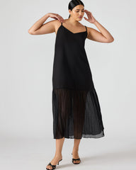 EMBER Black Flowy Sheer Maxi Women's Dress