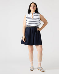 LYON Navy Women's Collared Sleeveless Flowy Dress