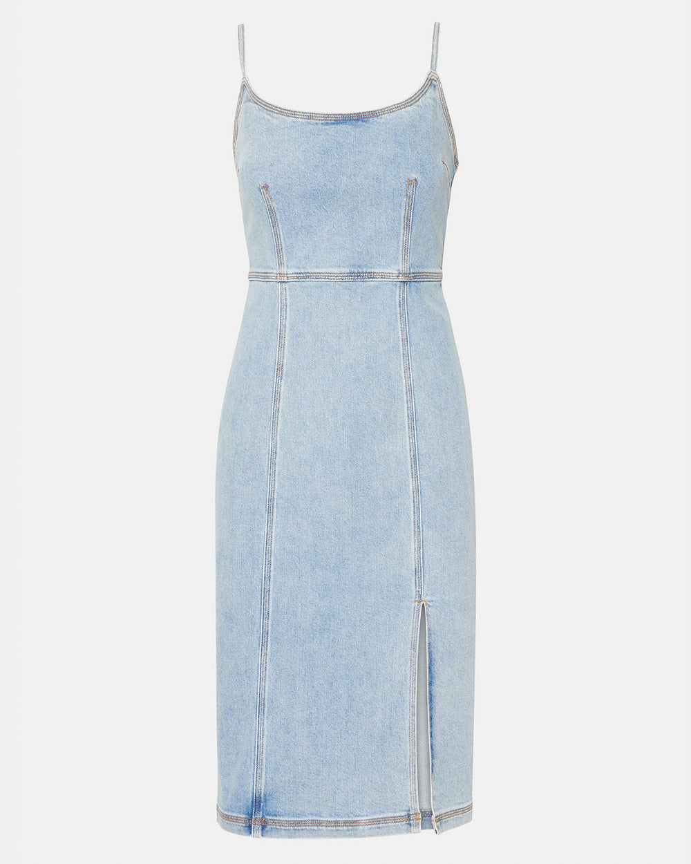 GISELLE Denim Midi Women's Dress with Slit