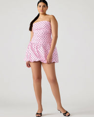 GIGI Pink Women's Strapless Mini Bubble-Hem Dress