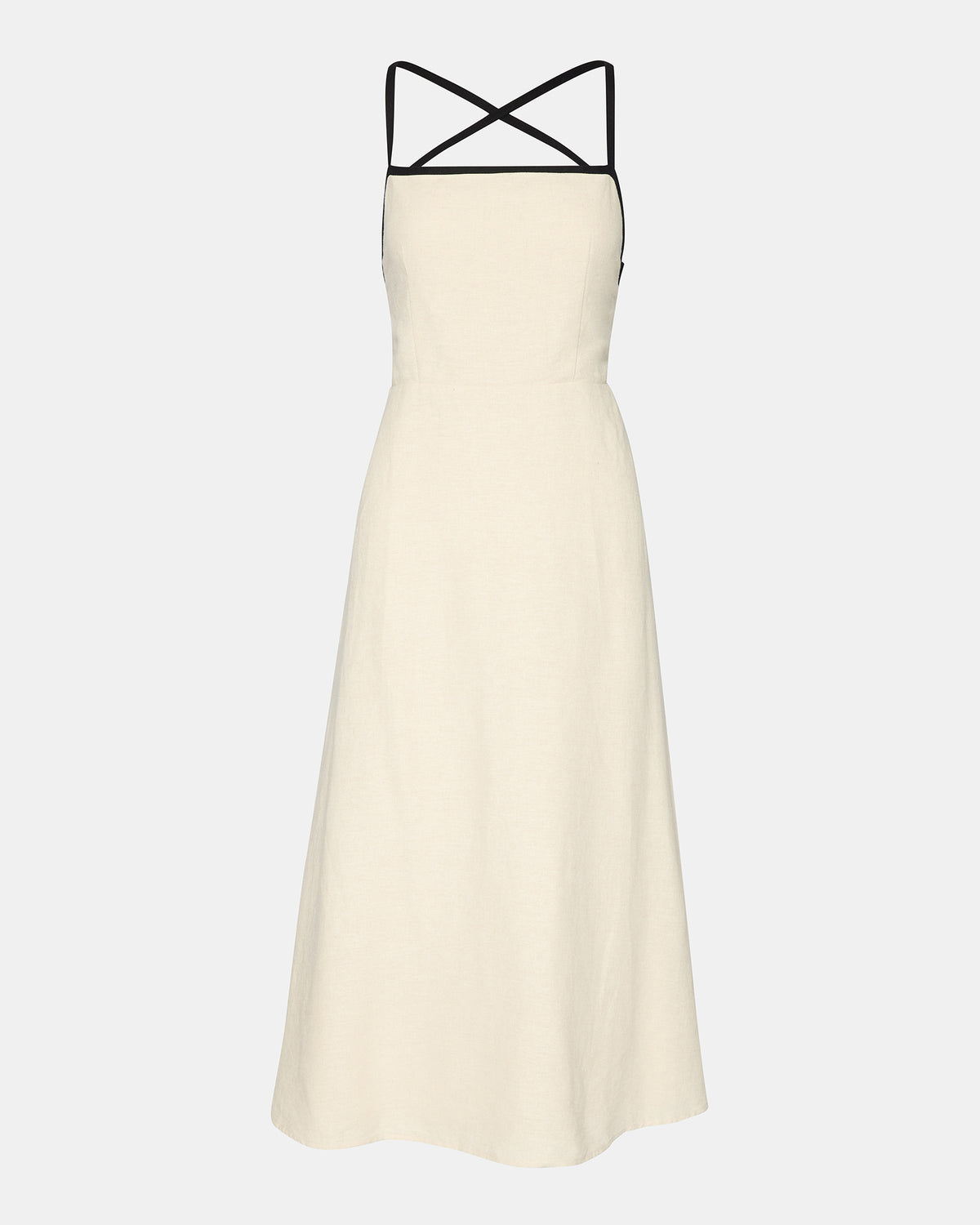 RIYAN Natural Women's Flowy Strappy Crossback Maxi Dress