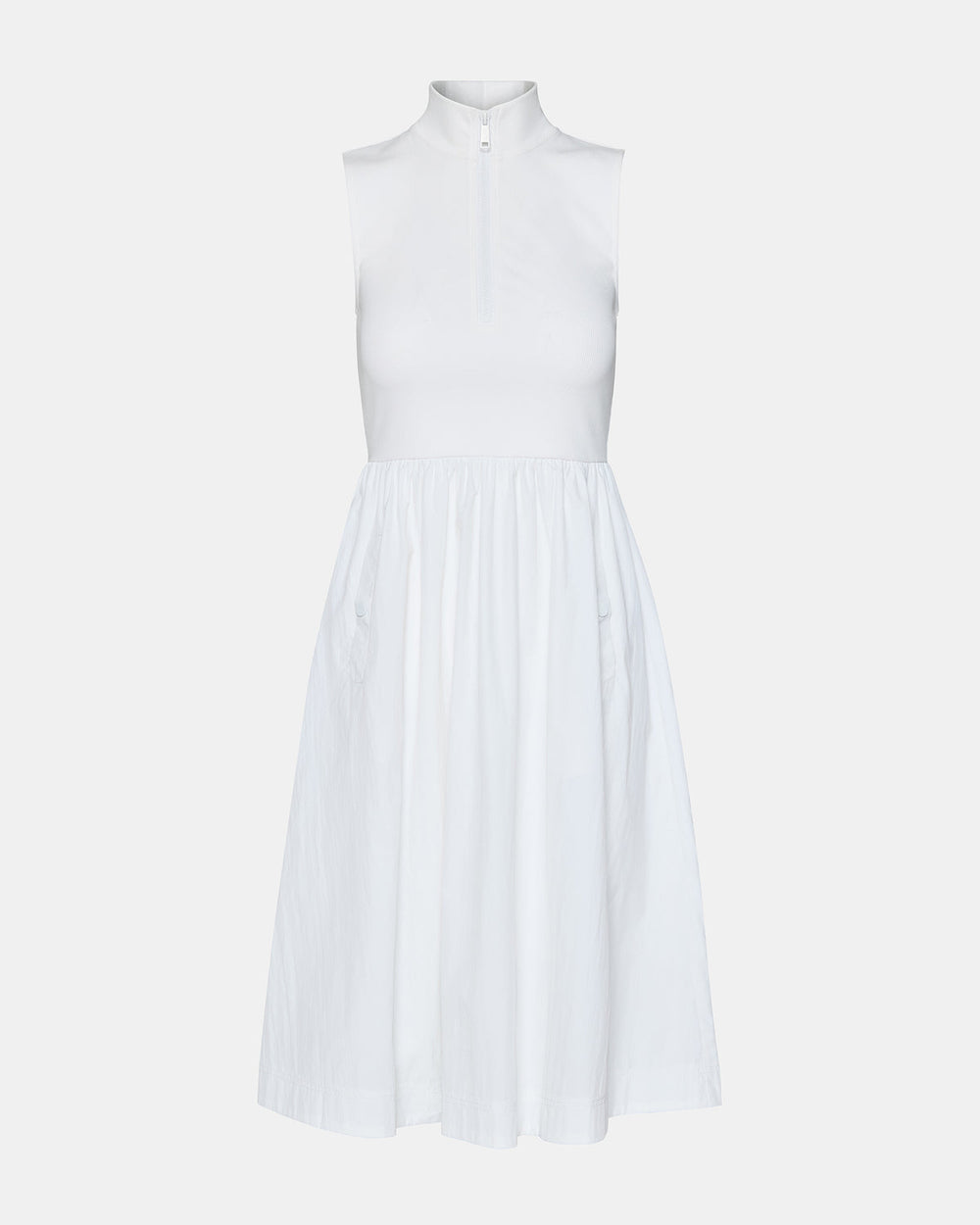 BERLIN White Women's Mock Neck Midi Dress