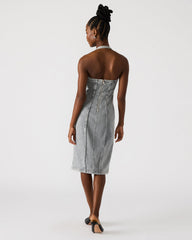 GIA Light Grey Women's Denim Midi Dress