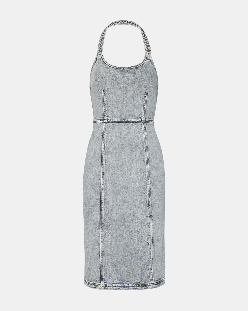 GIA Light Grey Women's Denim Midi Dress