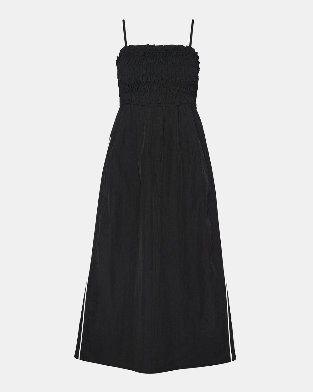 KIT Dress Black/White Flowy Smocked Striped Maxi Dress