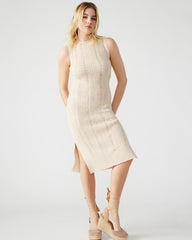 AMIRAH Sweater Dress Beige | Women's Knit Bodycon Dresses