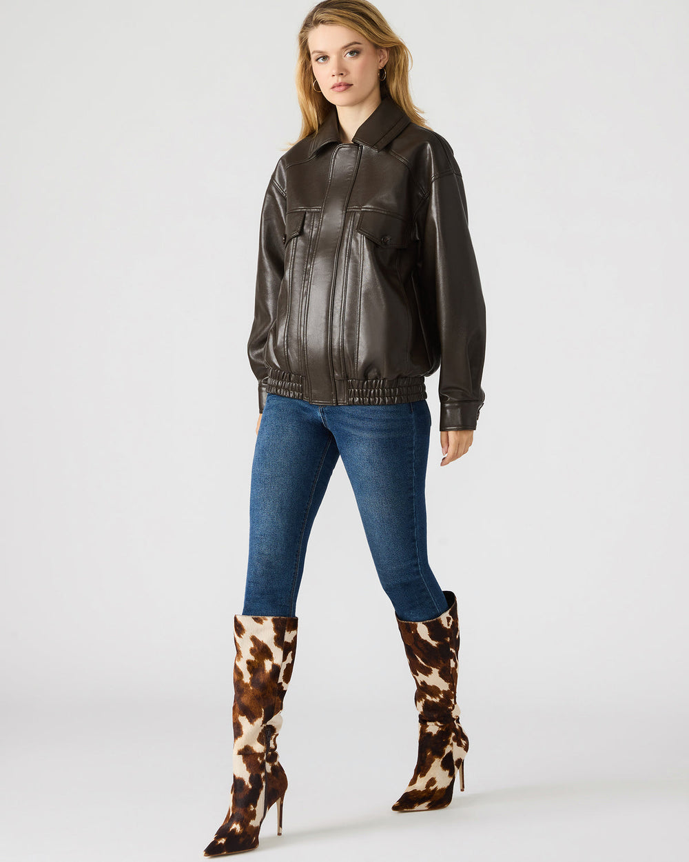 HENSON Coco Faux Leather Long-Sleeved Women's Jacket
