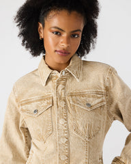 PARC Cafe Au Lait Long-Sleeved Button-Up Denim Women's Jacket