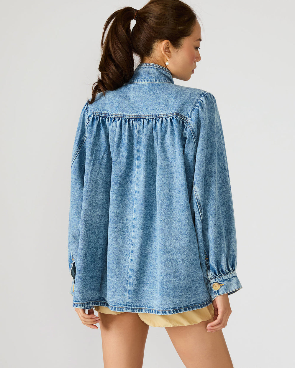 MARCELINE Denim Forever Blue Button-Up Long-Sleeved Women's Jacket