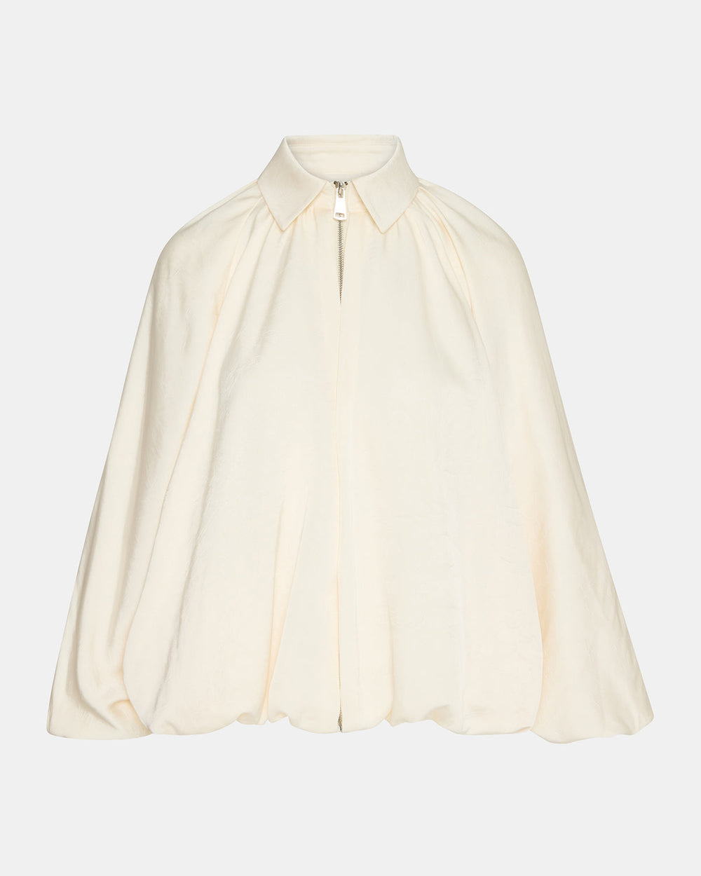 ASPEN Cream Long-Sleeved Zip-Up Puffed Bomber Women's Jacket