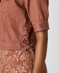 BLU Rust Short-Sleeved Denim Button-Up Women's Jacket