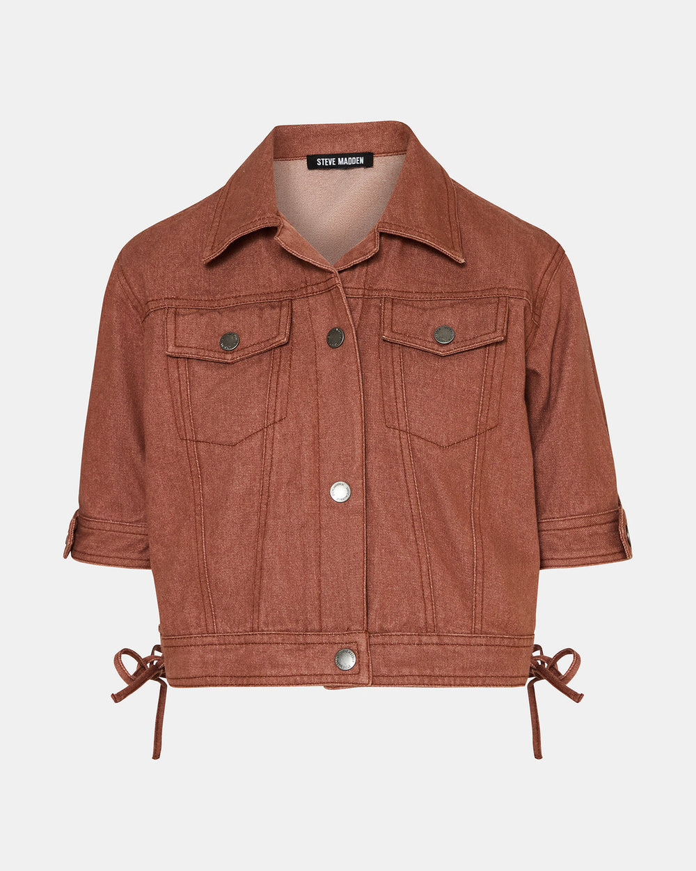 BLU Rust Short-Sleeved Denim Button-Up Women's Jacket