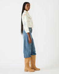 RALEIGH Vintage Ivory Long-Sleeved Button-Up Denim Women's Jacket