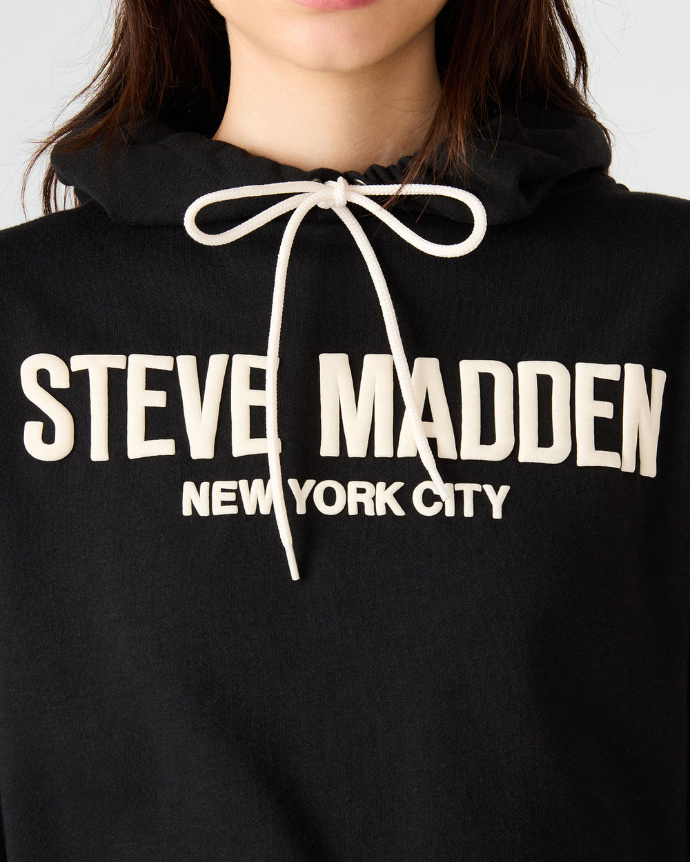 SM Black Logo Long-Sleeved Women's Hoodie