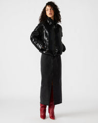 STRATTO Jacket Black | Women's Sequin Long-Sleeved Puffer Jacket