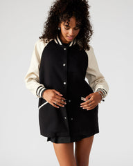 SKYLIE Jacket Black | Women's Varsity Bomber Jacket