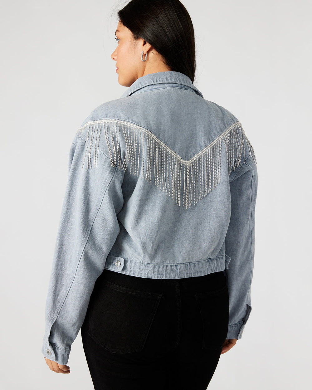 CANYON Denim Jacket | Women's Rhinestone Fringe Jacket