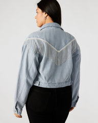 CANYON Denim Jacket | Women's Rhinestone Fringe Jacket