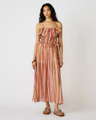 SHILLOH Stripe Multi Sleeveless Ruffle Women's Top