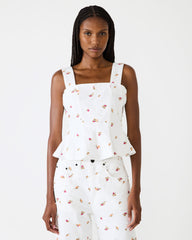 FIORELLA Antique Sleeveless Ruffle Edge Denim Women's Top