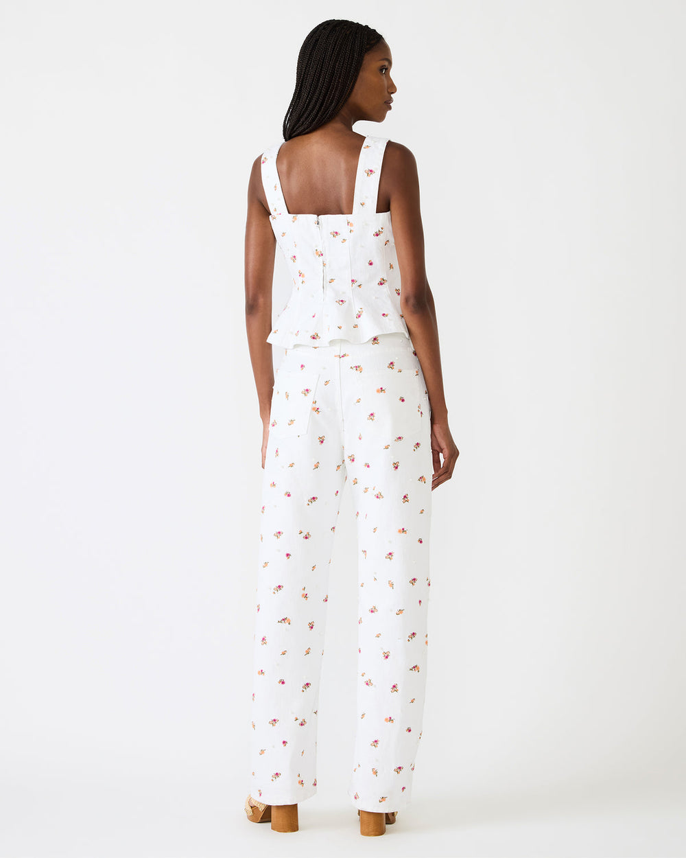 FIORELLA Antique Sleeveless Ruffle Edge Denim Women's Top