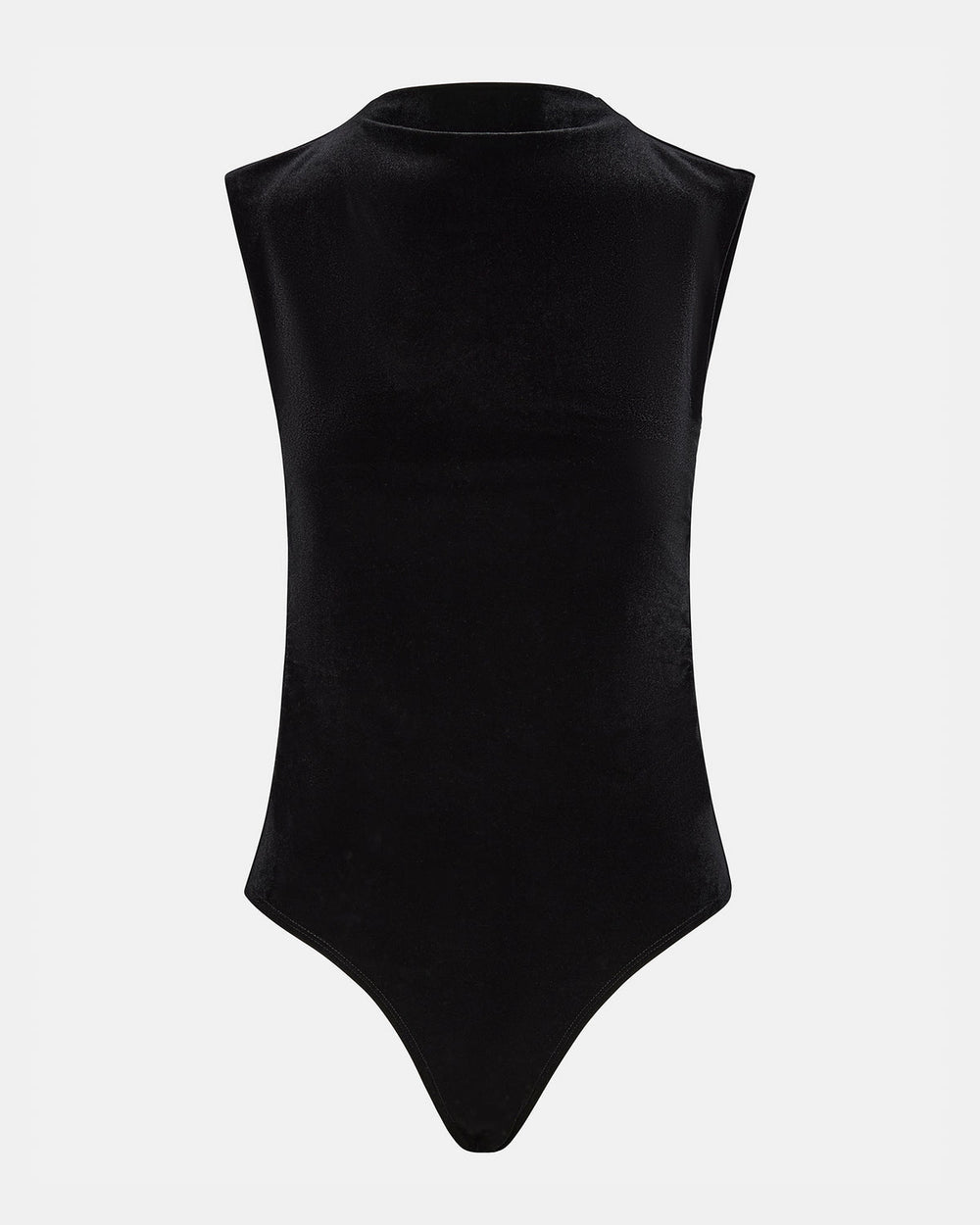 NIKOLA Black Women's Mock Neck Velvet Bodysuit