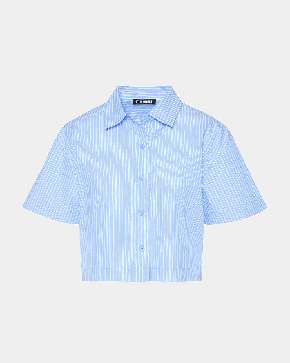 TULA Blue/White Women's Collared Button-Up Pinstripe Top