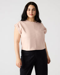 CAT Rose Women's Short-Sleeved Faux Leather Top