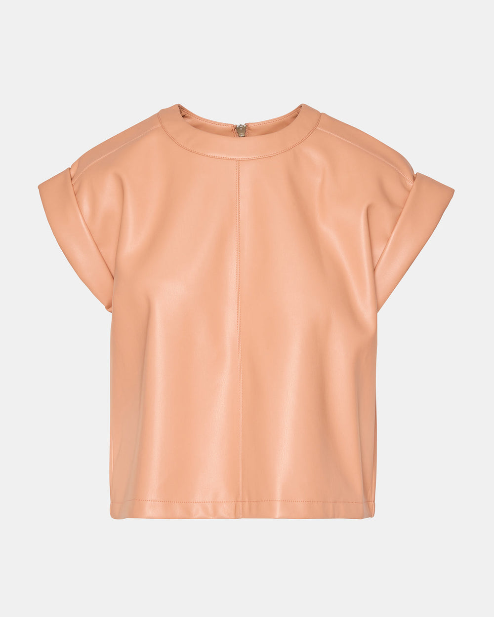 CAT Rose Women's Short-Sleeved Faux Leather Top