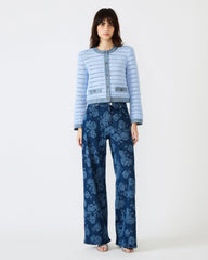 JAXON Rose Frost Wide-Leg Denim Floral Print Women's Jeans
