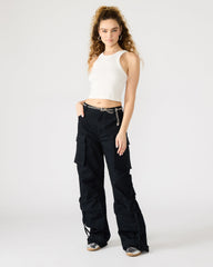 DUO Black Women's Utility Cargo Pants