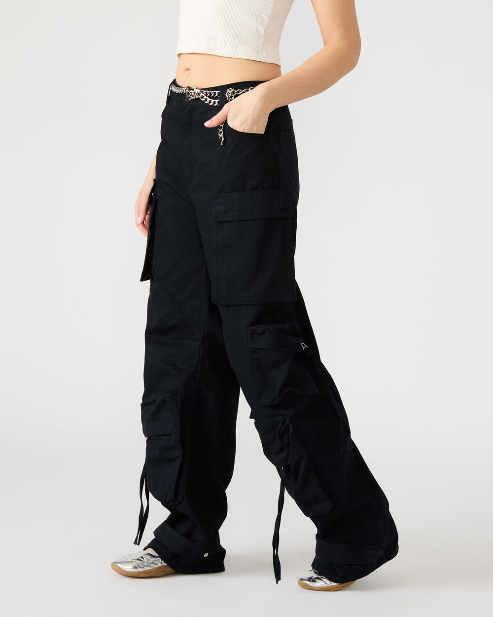 DUO Black Women's Utility Cargo Pants
