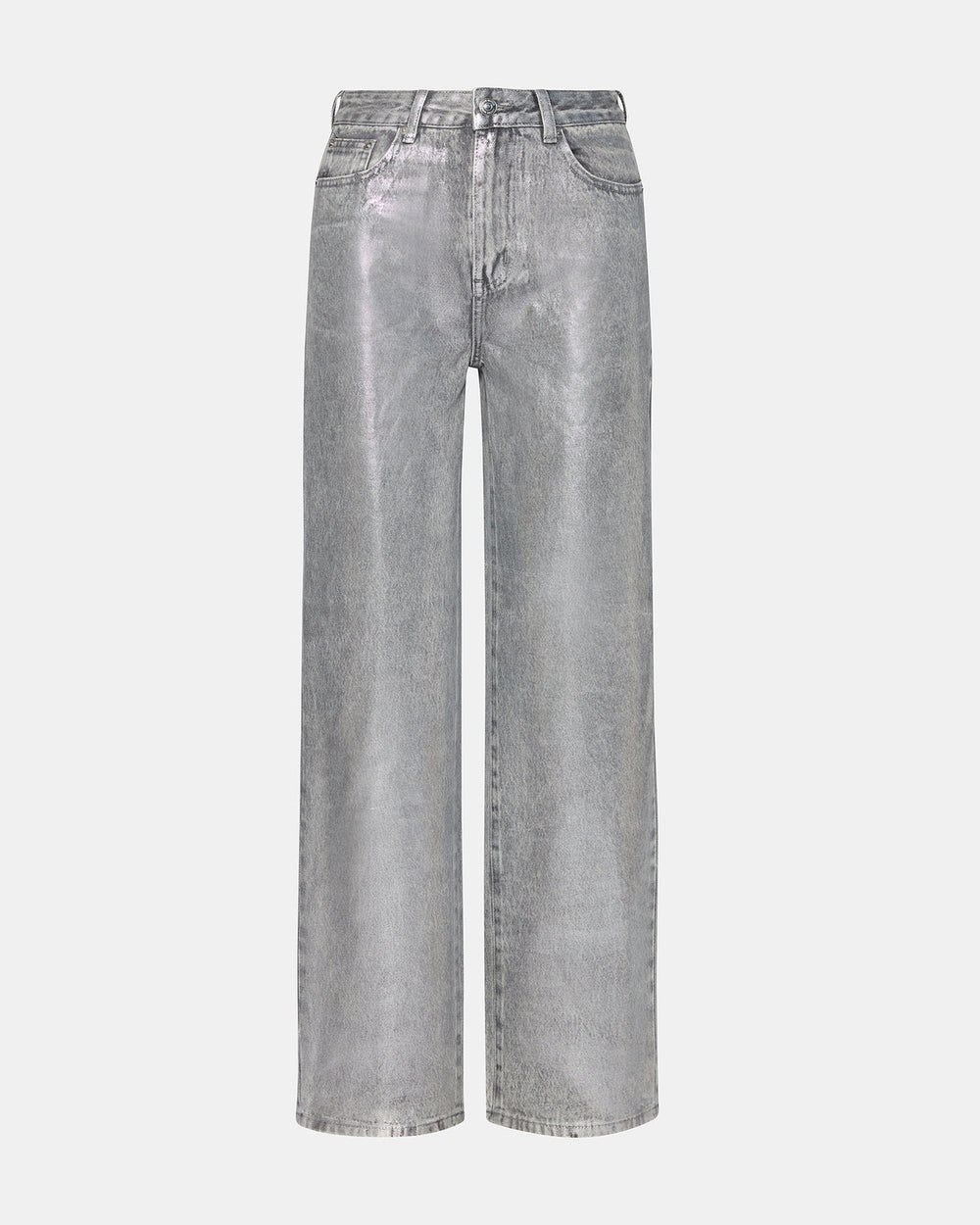 ZO Silver Straight-Leg Metallic Women's Jeans