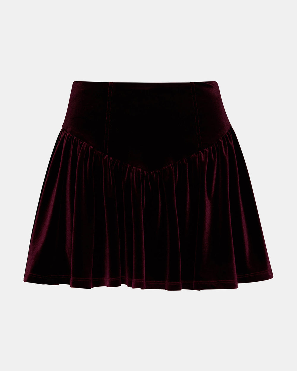JAYLA Wine Flowy Velvet Women's Mini Skirt