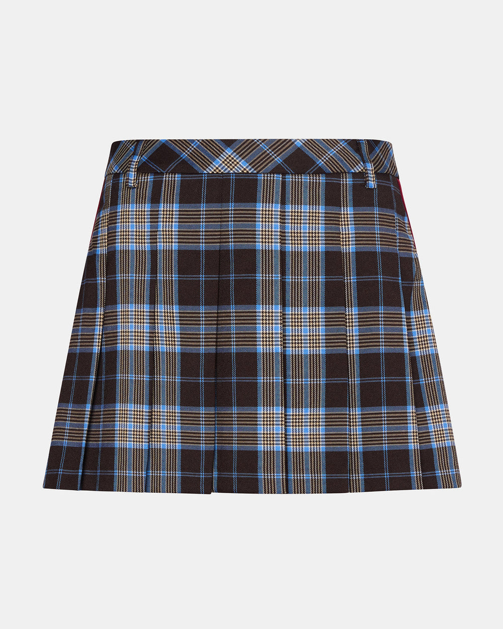 MARGO Brown Plaid Pleated Women's Mini Skirt