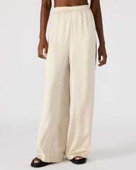 MOXIE Cream Pull-On Contrast Panel Straight Leg Women's Pant