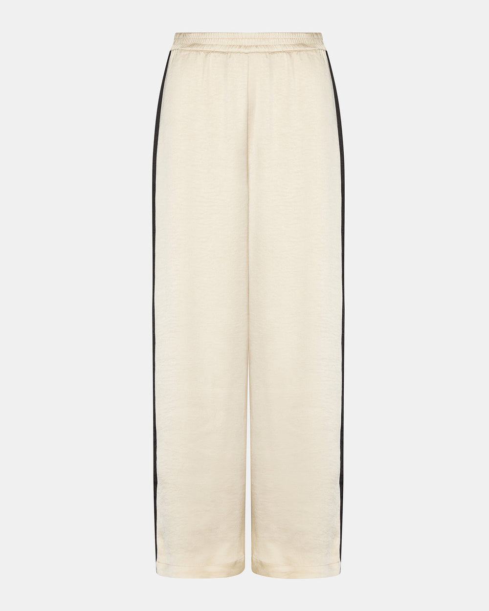 MOXIE Cream Pull-On Contrast Panel Straight Leg Women's Pant