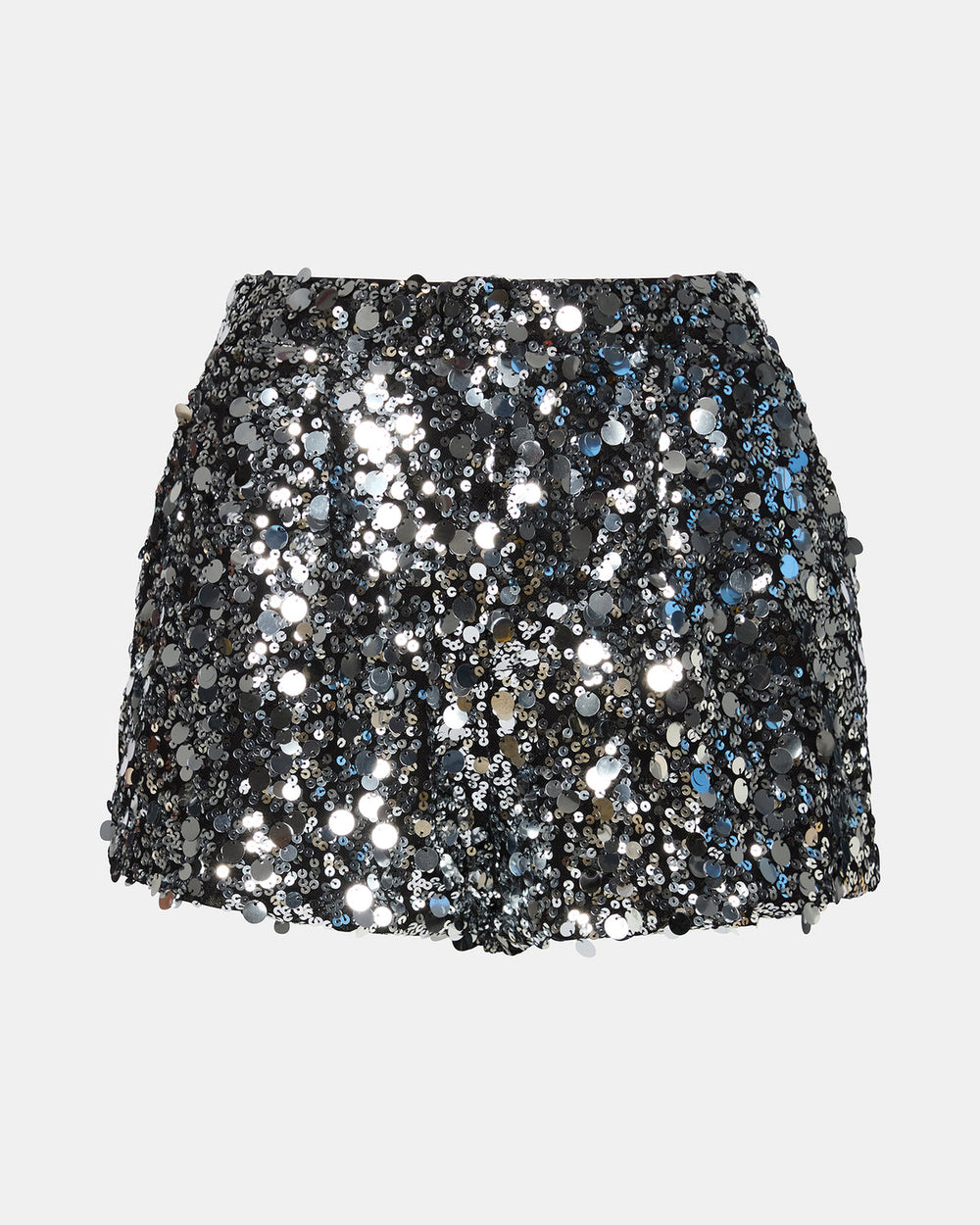 CELESTINE Silver Pull-On Embellished Sequin Women's Shorts