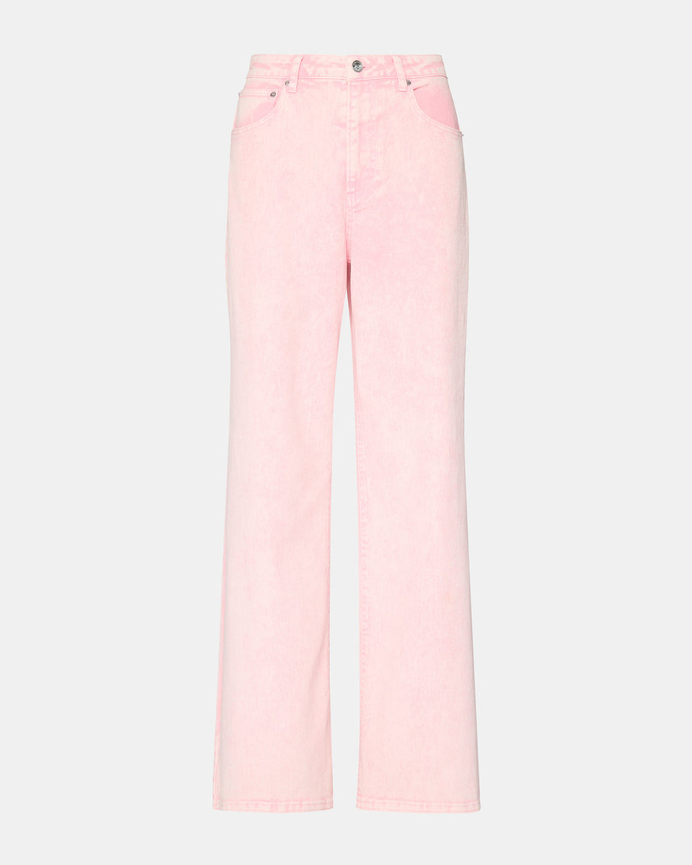 ROZ Pink Wide-Leg Washed Denim Women's Pant