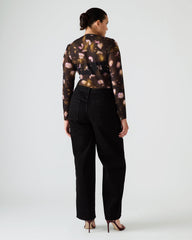 SWIFT Black Wide-Leg Denim Chain Women's Jean