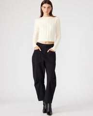 HANIEL Black Women's Barrel Leg Pant