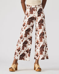 HARLI Brown Cow Print High-Rise Denim Women's Jean