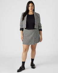 LEON Black/White Women's Wrap Mini Skirt