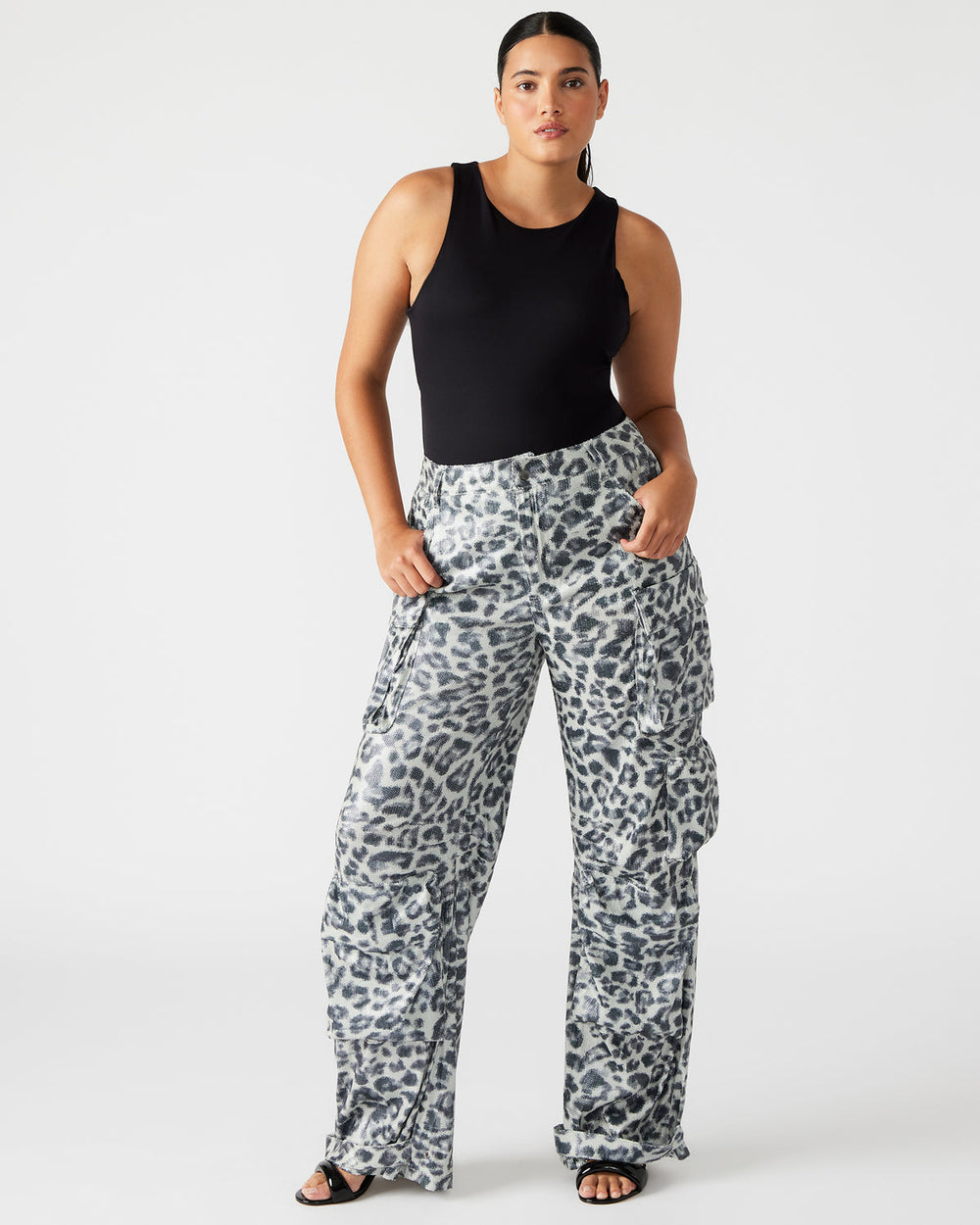 DUO Leopard Sequin Women's Utility Cargo Pants