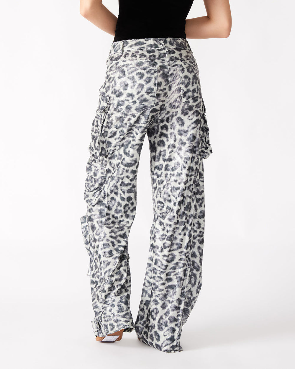 DUO Leopard Sequin Women's Utility Cargo Pants