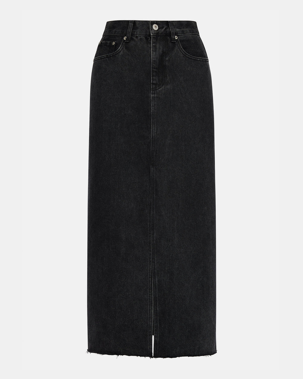 AVANI Denim Skirt Black | Women's Denim Maxi Skirt