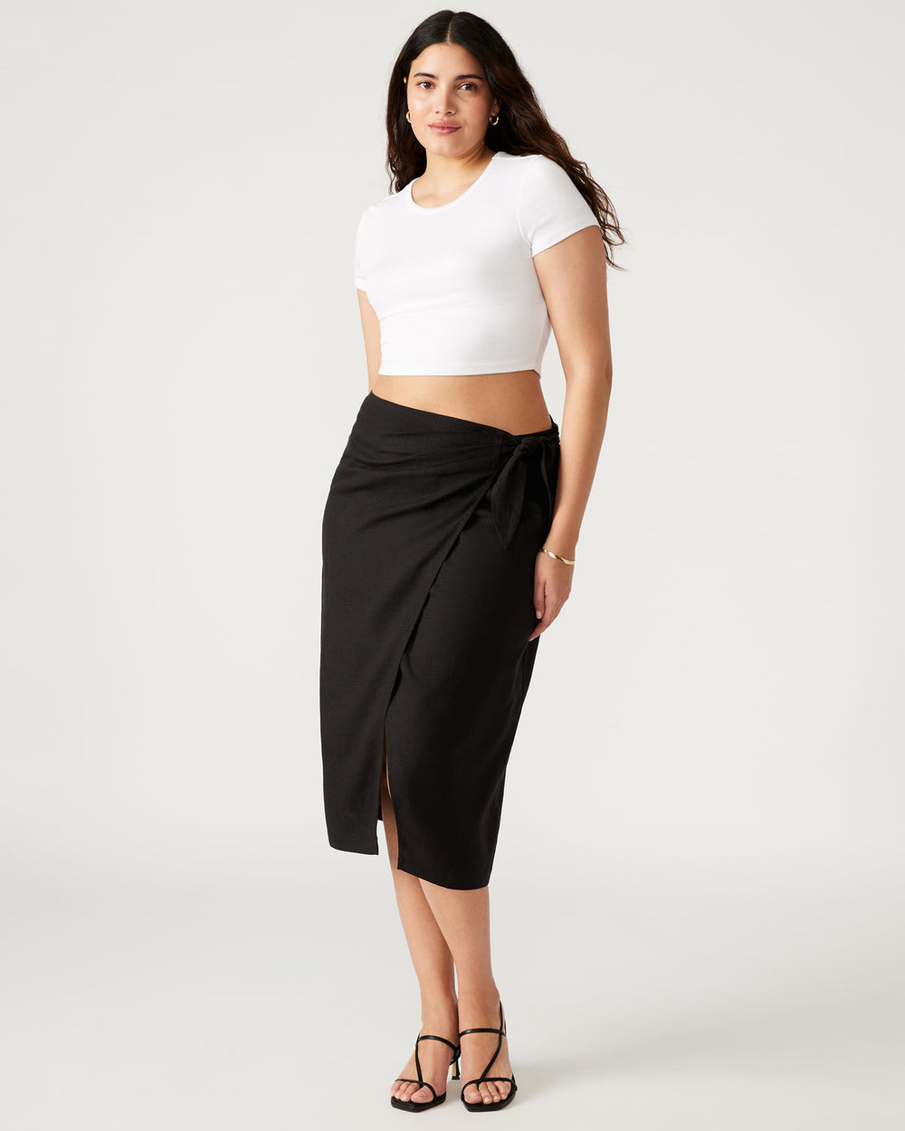 ISADORA Skirt Black | Women's Midi Wrap Skirt