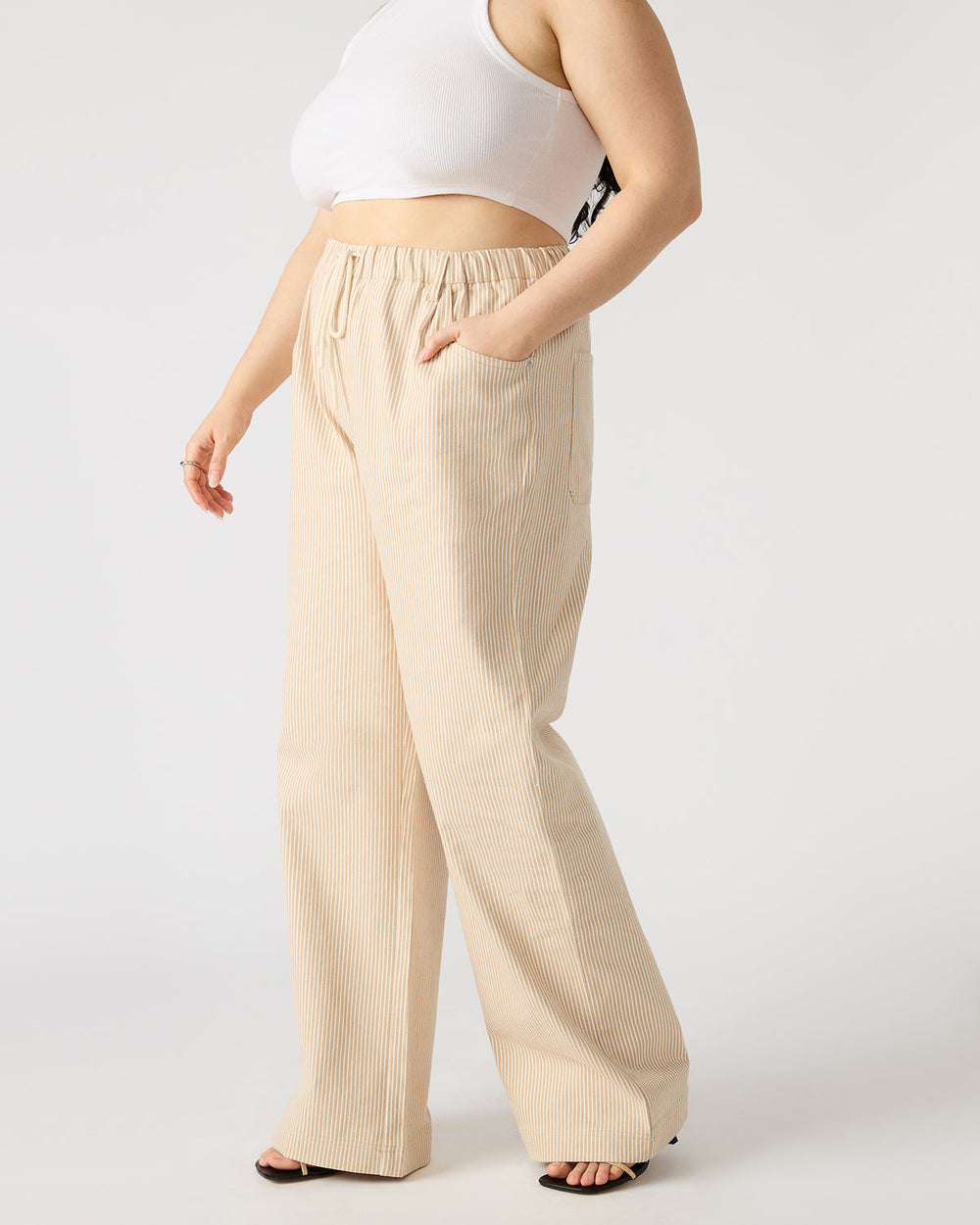 MINORCA Khaki Women's Wide-Leg Tie-Front Pant
