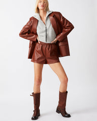 FAUX THE RECORD Short Cognac | Women's Faux Leather Short
