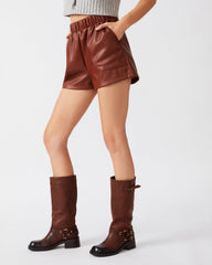 FAUX THE RECORD Short Cognac | Women's Faux Leather Short